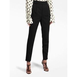 Saint Laurent YSL Black High Rise Tapered Trousers Women's Size F42/10 NWT $990